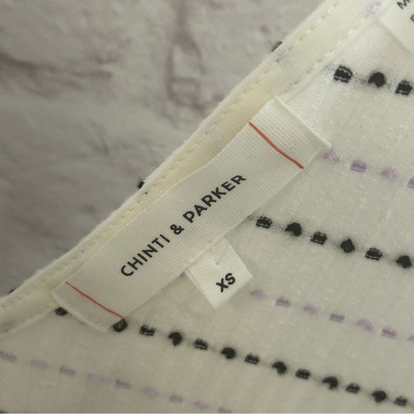 Chinti & Parker Knit Dotted V-Neck Sleeveless A-Line Dress - Picture 8 of 11